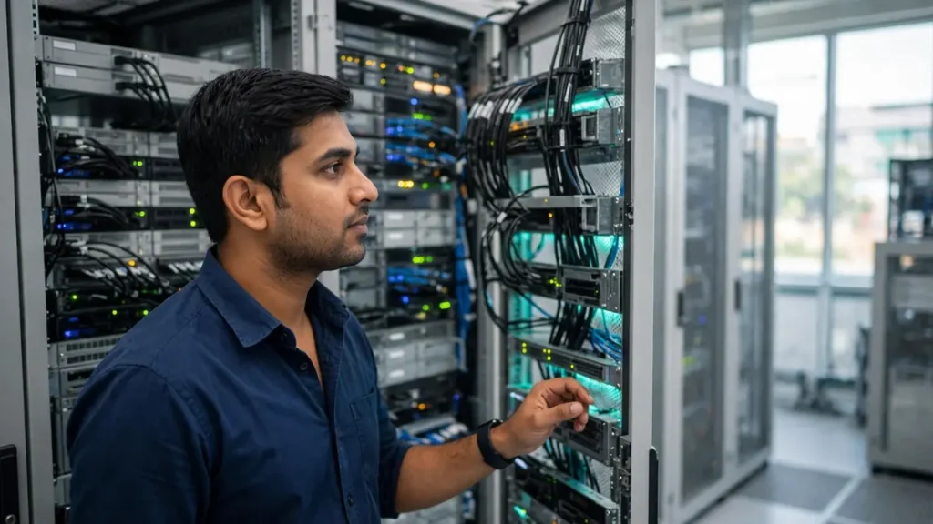 IT engineer managing data backup and disaster recovery plan for factories in Vapi