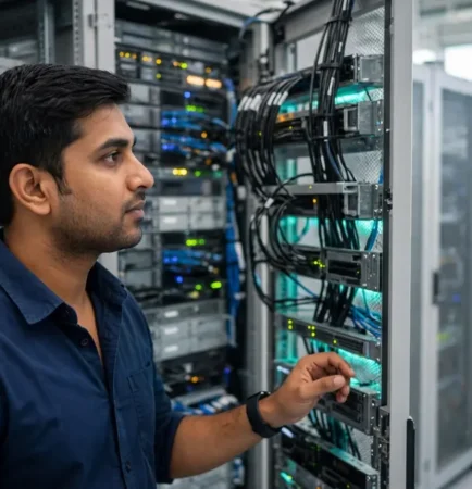 IT engineer managing data backup and disaster recovery plan for factories in Vapi