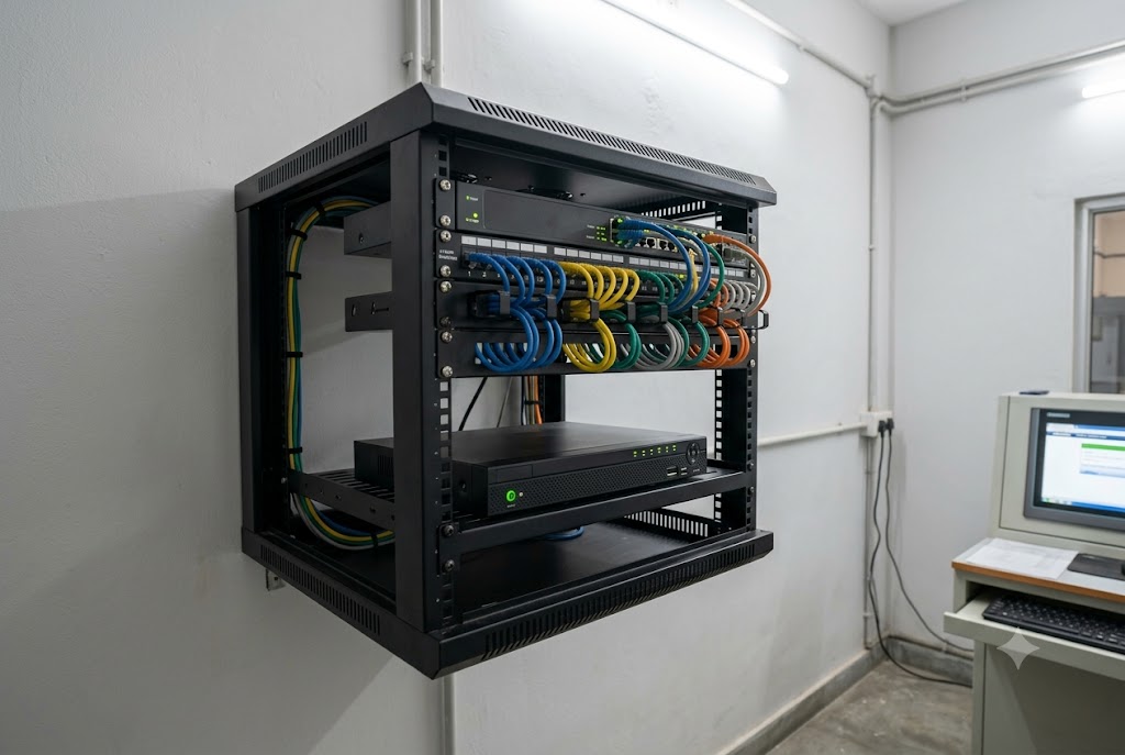 Network rack and CCTV recorder covered under an IT AMC contract in a Silvassa plant